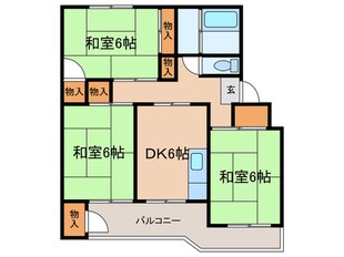 野立ハイツB棟(501)の物件間取画像